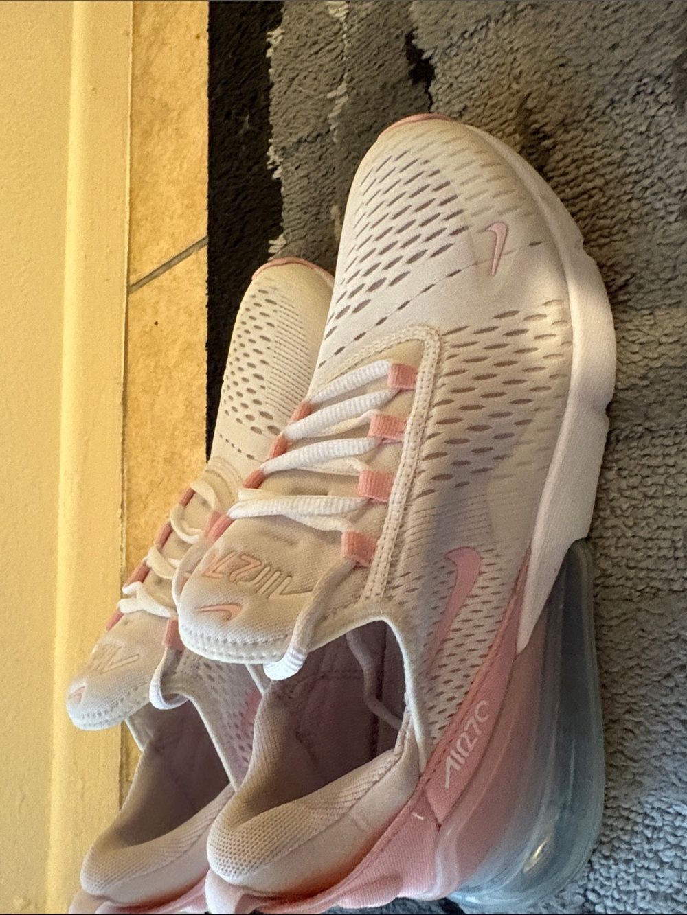 Nike Women's Air Max 270 White with Light Pink Accents